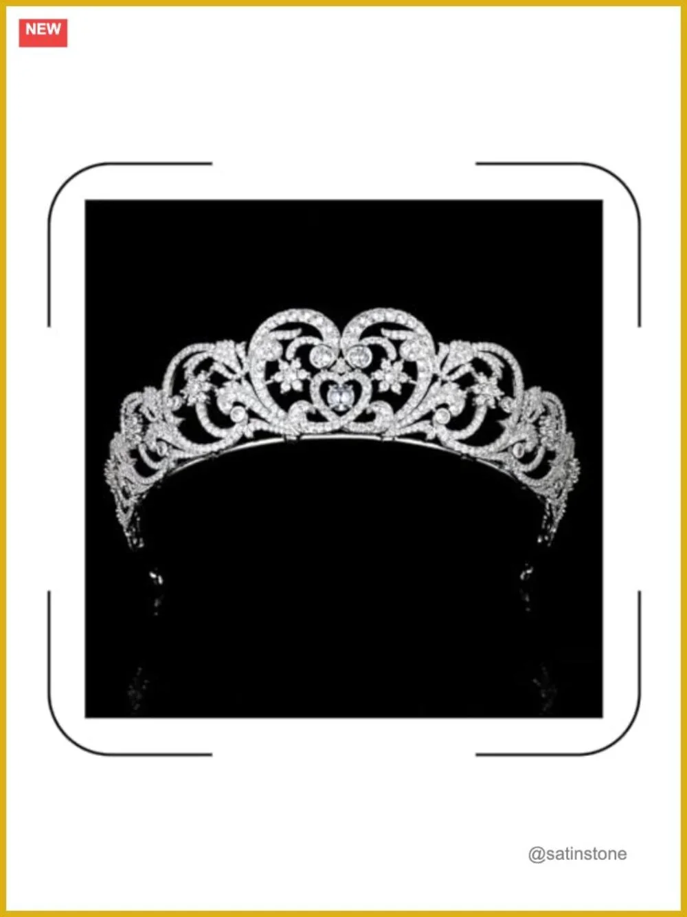 Vintage Princess Pearl Crown Tiara with Cubic Zirconia for Bride Wedding Prom